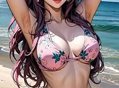 shirley the sexy asian model poses in bikini and lingerie showing off her curves