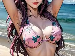 shirley the sexy asian model poses in bikini and lingerie showing off her curves