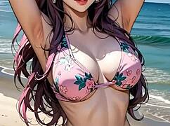 shirley the sexy asian model poses in bikini and lingerie showing off her curves