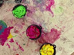 kinky pawg paints her big ass during rough messy anal domination with deepthroat and face fucking