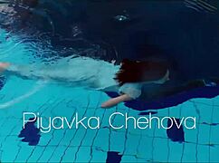 Piyavka chehova shakes big bouncy juicy tits underwater. Russian teen bikini pool shower tease