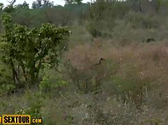 real ebony african teen 18+ drops to knees for pov blowjob then public outdoor pounding