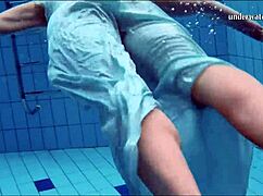 Piyavka chehova shakes big bouncy juicy tits underwater. Russian teen bikini pool shower tease