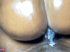 Brother-in-law pounds her wet ebony pussy with monster black cock to the fullest