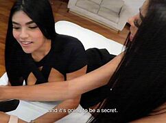 big tits 18yo latina stepsis shares monster cock stepbro with slutty bff