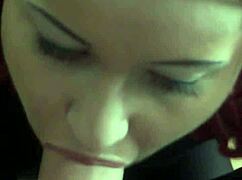 SHE SUCKS PETITE DICK AND SWALLOWS EVERY DROP OF CUM!