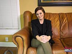 adorable brunette kylie deepthroats monster cock then bends for doggystyle cum swallow