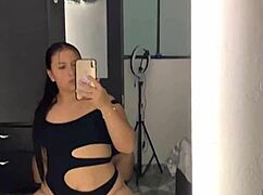 Morena Latina Watches Her Own Fat Ass Bounce In Mirror Fuck