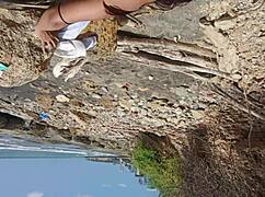 Perverted old man rips clothes and pounds big ass teen pussy on beach