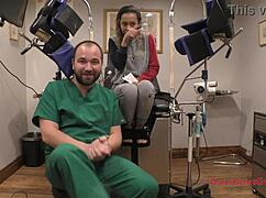 kalani luana spreads her latina ass and small tits backstage during curly blonde fetish physical exam