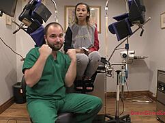 kalani luana spreads her latina ass and small tits backstage during curly blonde fetish physical exam