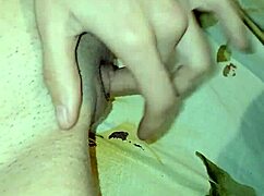 Skinny brunette drills her dripping tight pussy furiously