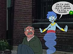 police officer with those standout hooters handles office duties like a pro