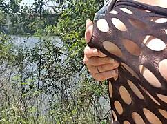 hey check out this hot teen's open wet pussy outdoors... she's extreme horny!