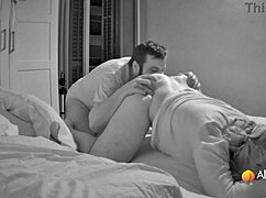 Friend's husband fucks me rough doggystyle choking gagging queefing while wife watches hidden cam orgasm