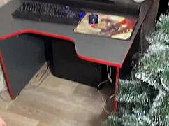 Step-Sister's Christmas Costume Reveals Pierced Nipples Before She Gives Up Her Tight Holes!