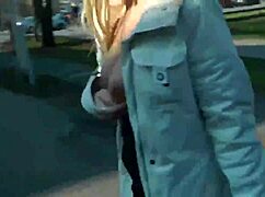 german blonde teen strips naked in public 😈🌳