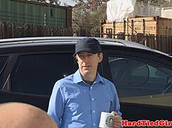 bdsm sub gets hogtied, whipped hard for cheap car deal