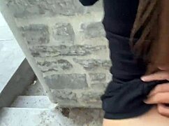 Tall TikTok Teen Flashes Tits Bent Over Before Risky Public Doggystyle Quickie!