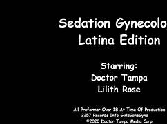 behind the scenes, lilith rose gets her latex gyno exam from patient's view