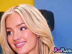 keira jackson sexy blonde teen teacher strips lingerie rips clothes petite model tease