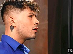 Beautiful Italian shemale Natalie Mars and partner fuck guy with monster cocks