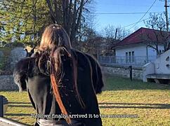 laura quest explores mountain adventures flashing and teasing outdoors in episode three