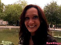 classy eurobabe with piercing tongue classy assfucked deep by monster bbc