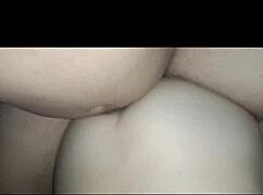 cuckold husband watches his wife get pounded hard by new bull on bed