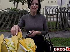 heart pounding as cash drags brunette latina onto bang bus for screaming group sex frenzy