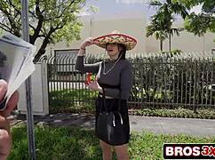 heart pounding as cash drags brunette latina onto bang bus for screaming group sex frenzy