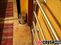 teen stepdaughter tempts stepdad post-shower in steamy pov