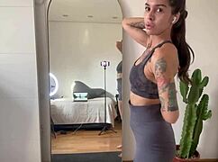 exercising with nikatsu gets hot with warm ups stretches and curvy yoga moves 🧘‍♀️🔥