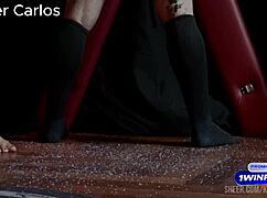 Dominating Homemade Fat Slave with Leather Whip Spanking and Orgasms