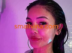 Super Horny 18+ Teen Fingers Tight Pussy In Steamy Bathroom