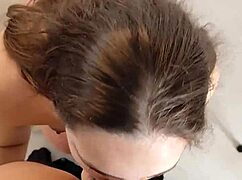 Cum splashing across cute latina's pretty blue-eyed face