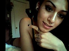 The webcam crossdresser reveals an unreal perfect tranny body in stockings and lingerie