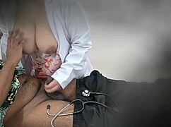 Lady doctor grinds big tits ass on patient cock in hospital fun