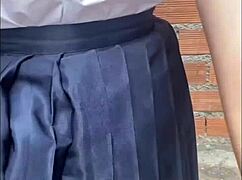 hot neighbor loses bet slips into japanese school uniform boyfriend at work we fuck her homemade