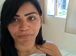 after creampie in her pussy she showers naked outside for neighbors to watch