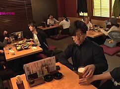 hidden bar orgasm shakes young japanese girl amid sneaky group fun