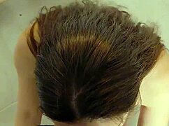 Cum splashing across cute latina's pretty blue-eyed face