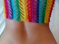 Slim teen Candie Cross bends over homemade for skinny POV doggystyle with natural tits bouncing