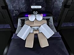 shy friend bent over doggystyle deepthroat till facial cumshot on roblox