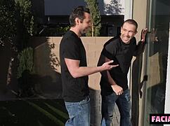 roommates stuffing big cock in slutty neighbor's tight wet holes