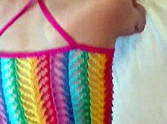 Slim teen Candie Cross bends over homemade for skinny POV doggystyle with natural tits bouncing
