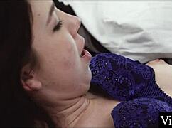 Babe lick my shaved pussy in lingerie!