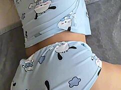 I woke stepsis for shaved pussy fingering and hard pov fuck