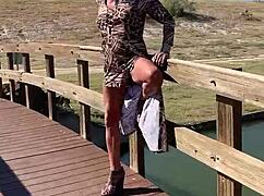 staci onit crossdresses for public outdoor feet fetish romp