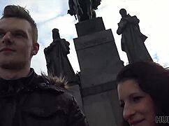 hunt4k busty brunette jocelyne lets cash fuck her shaved pussy outdoors!!